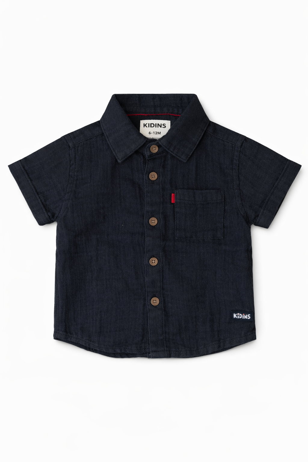 Kids black double layer muslin shirt