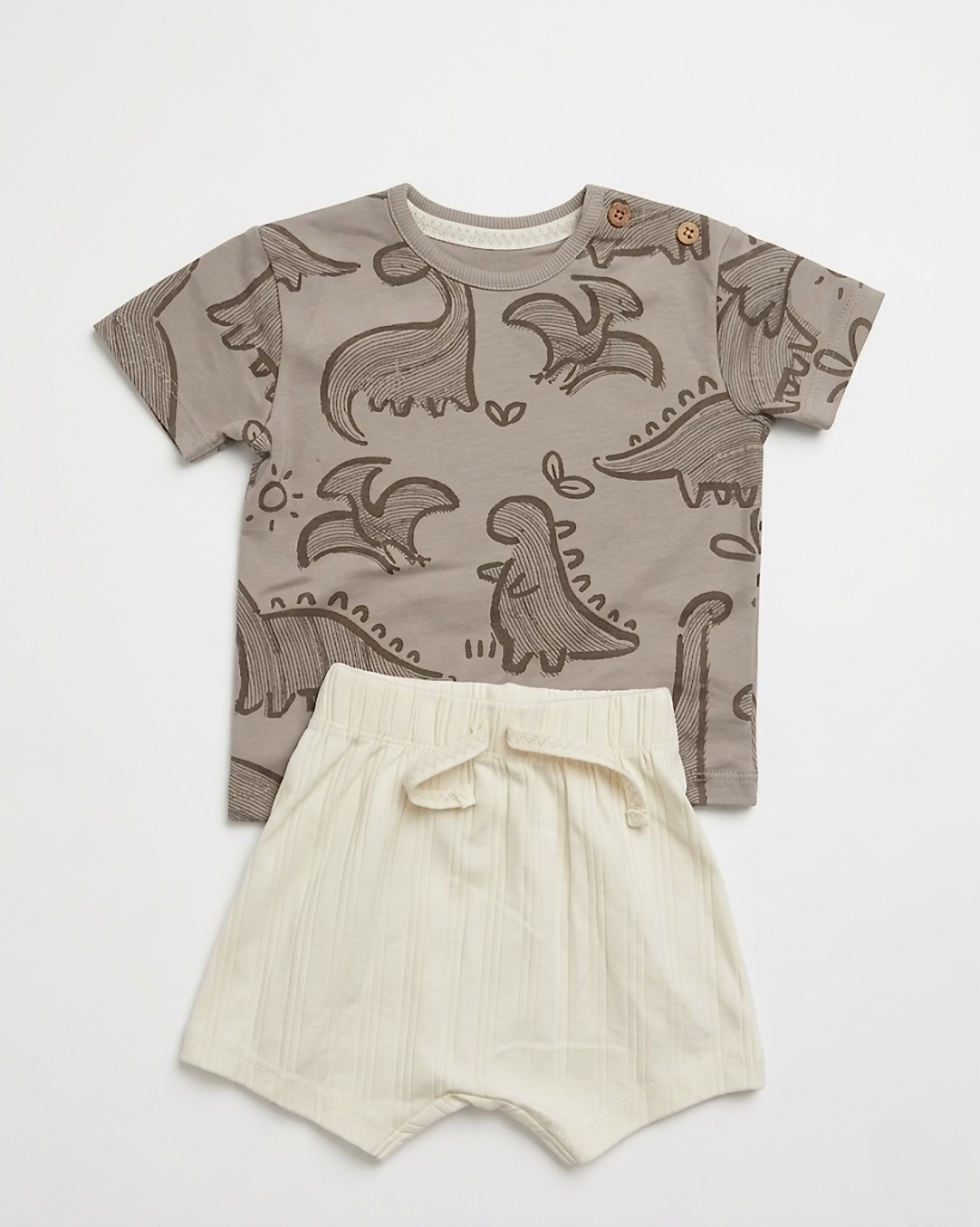 brown Dino shorts set