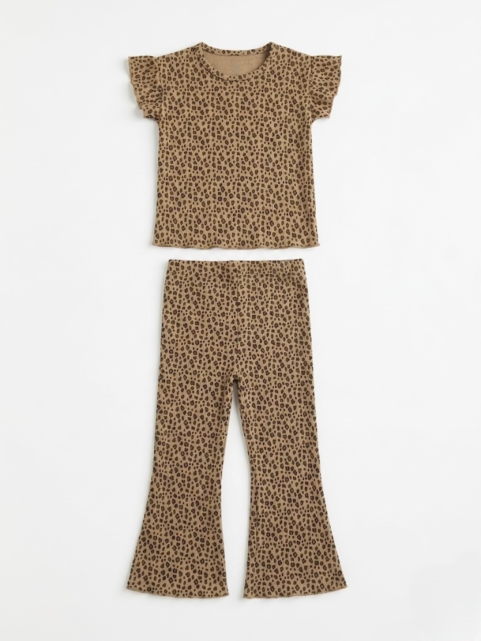 cheetah print bell bottom set