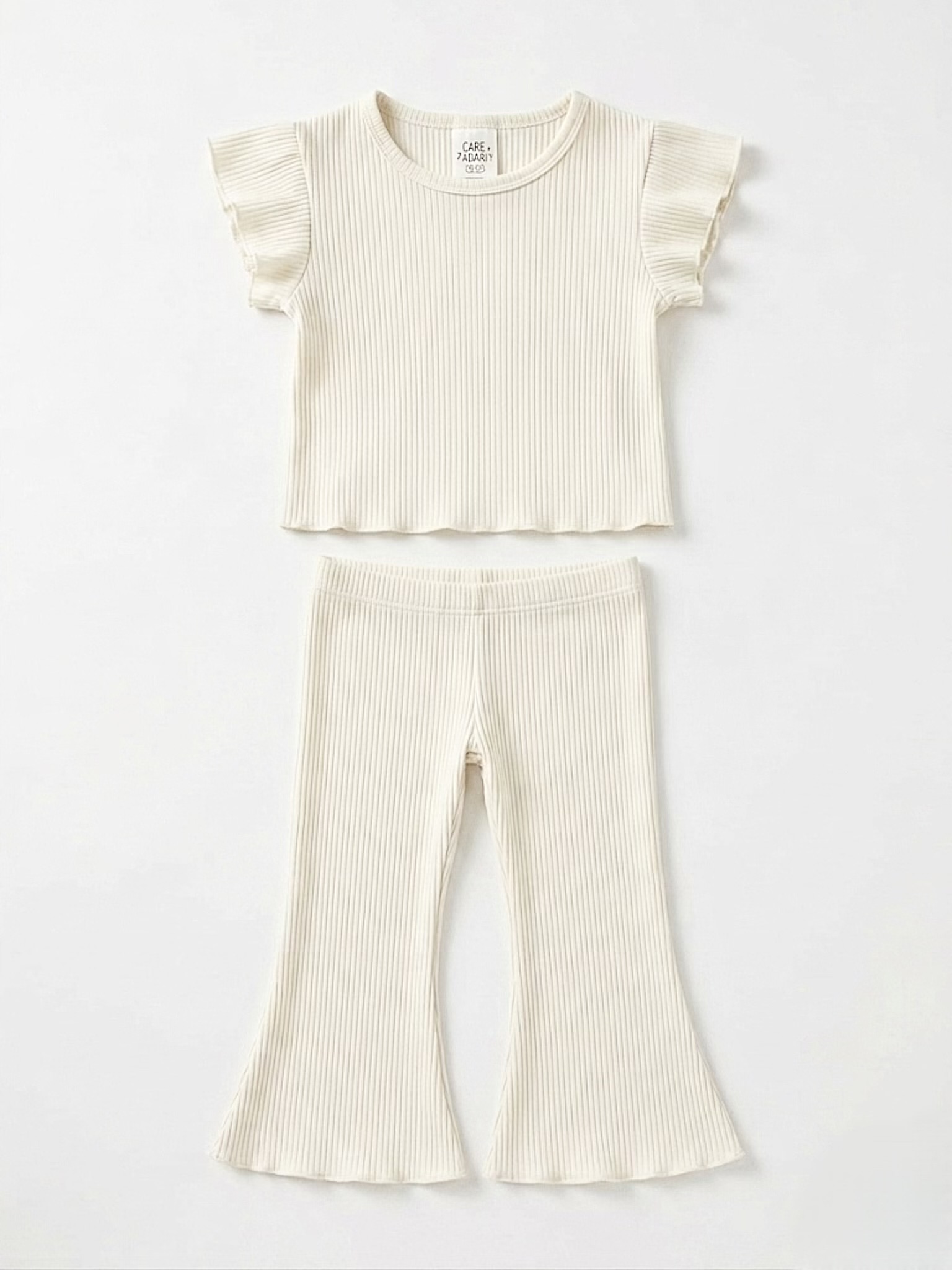 white bell bottom co ord set