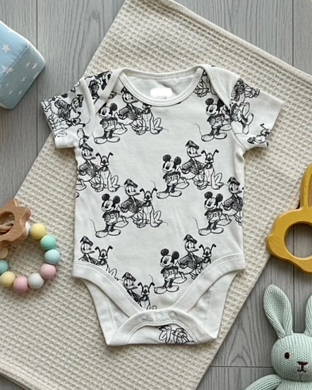 Black and whites Mickey bodysuit