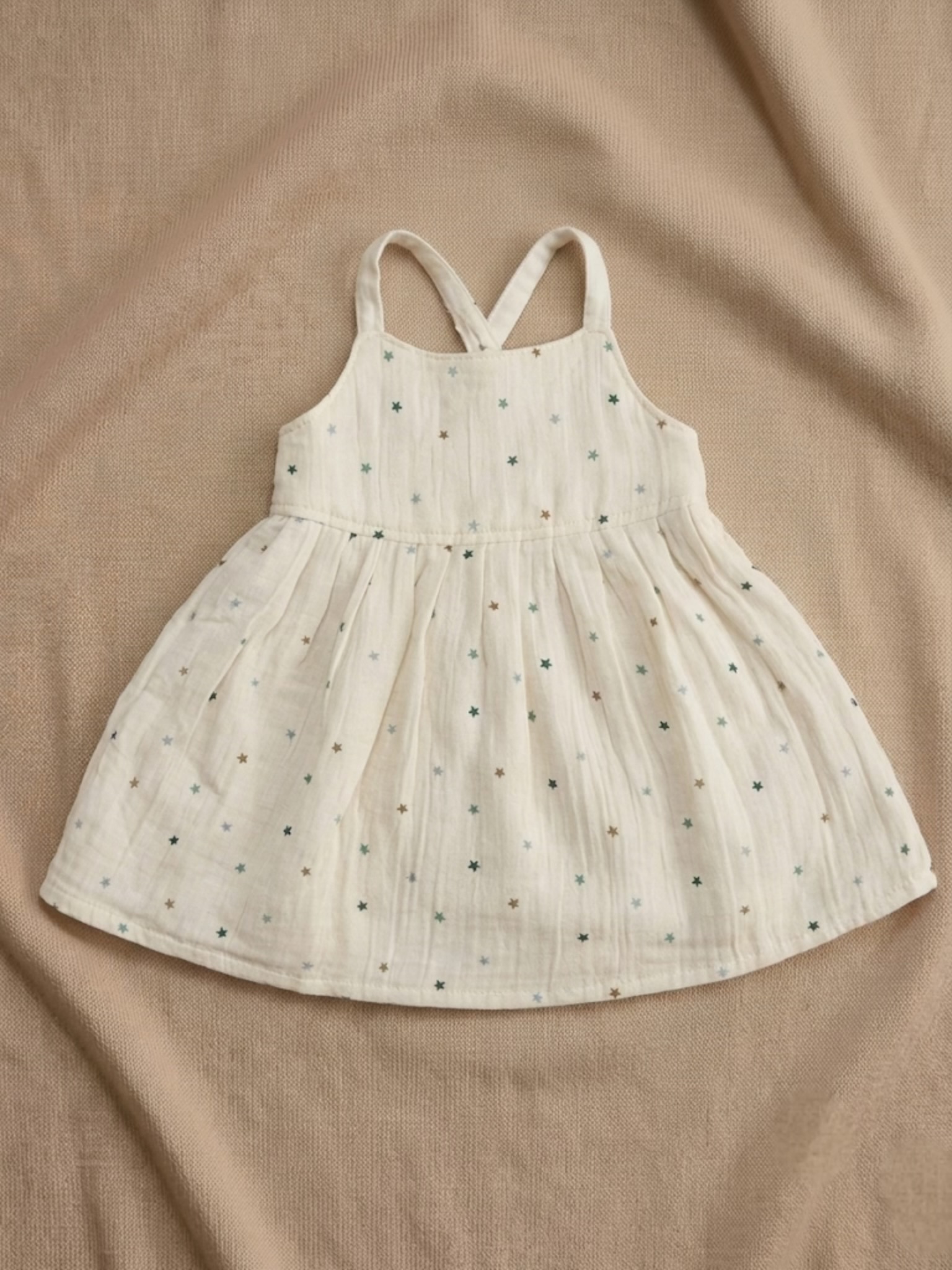 Multi colour star muslin frock