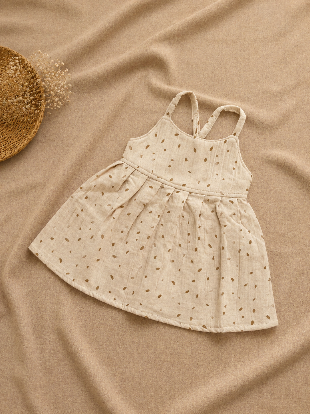 Dark beige muslin frock