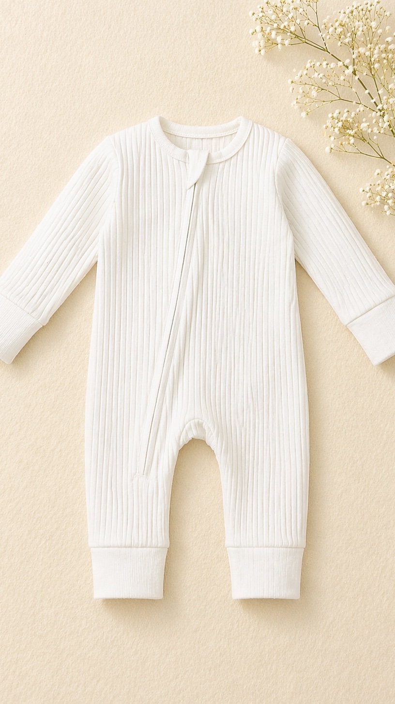 white ribbed romper