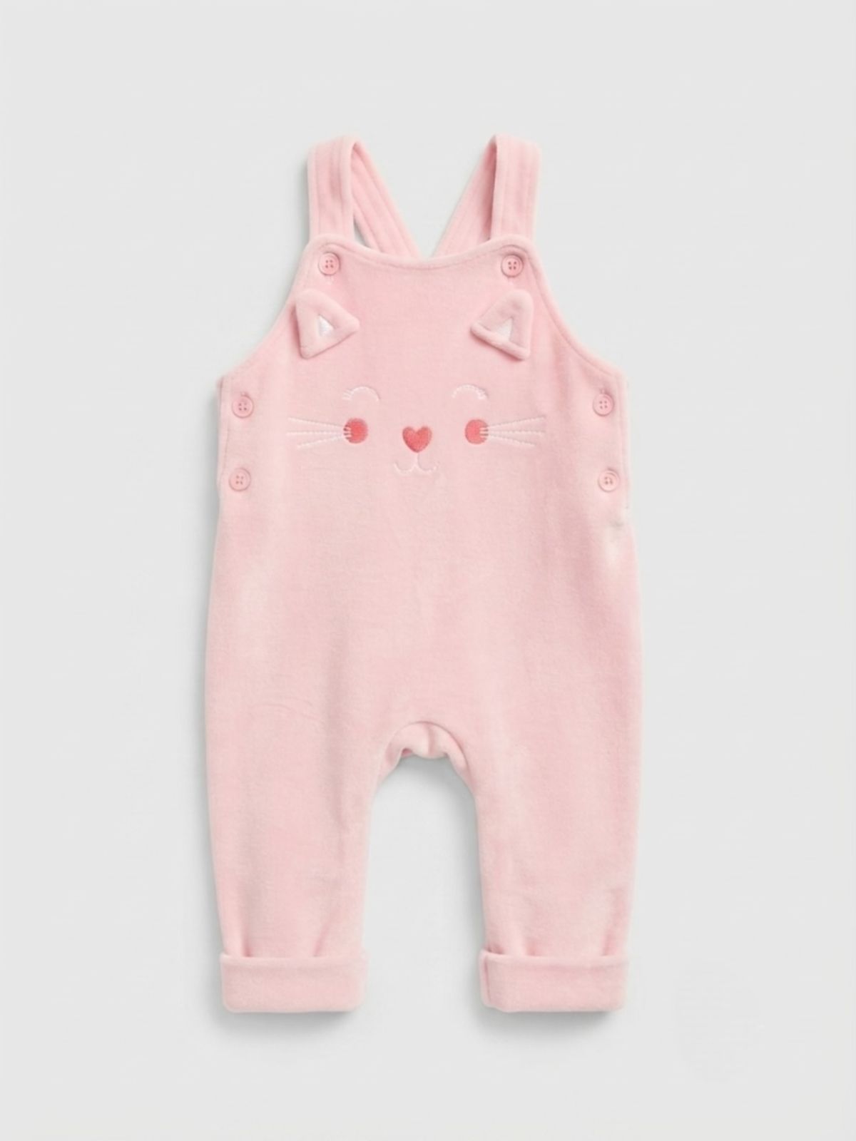 Pink velvet dungaree