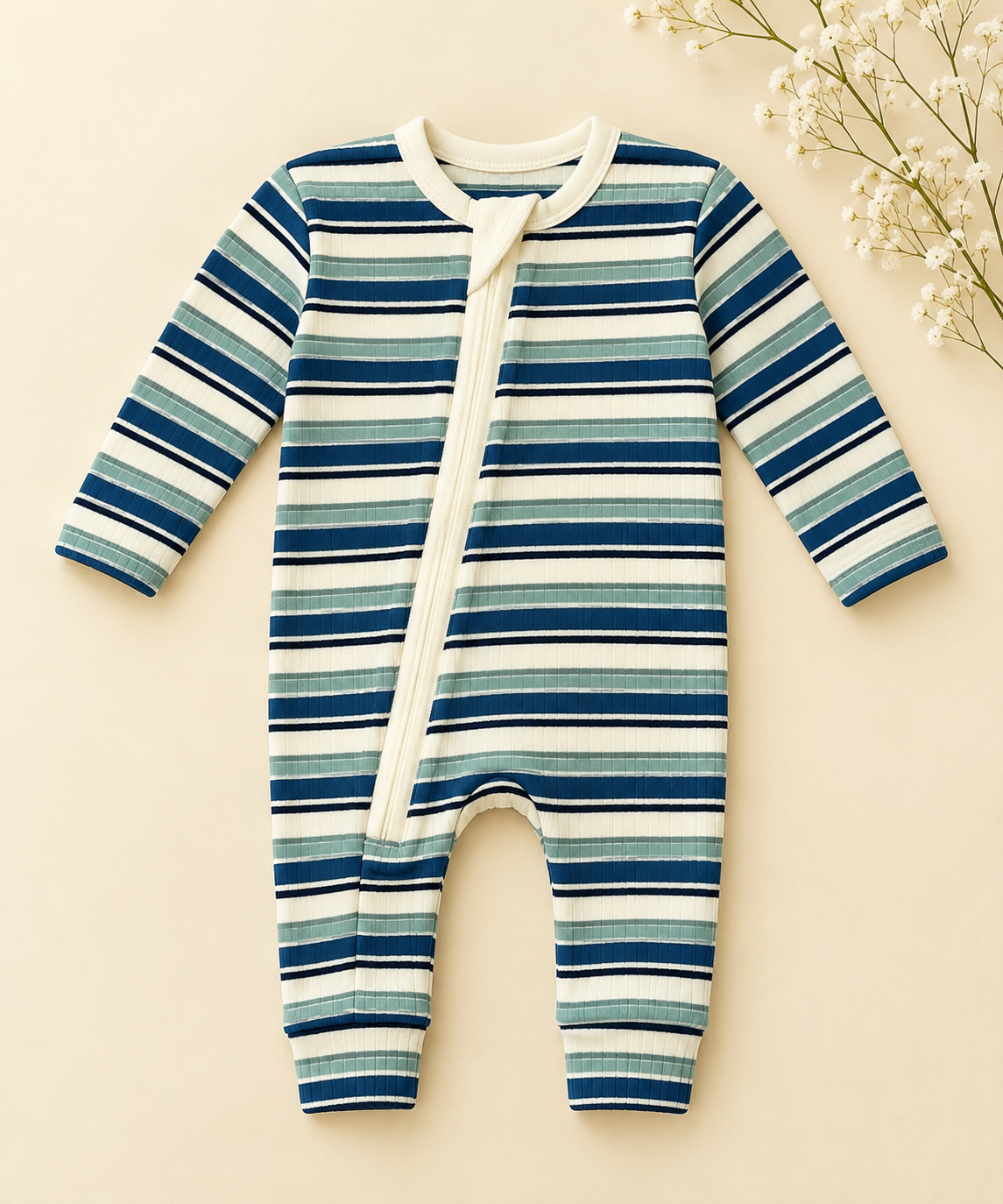 Pacific stripes ribbed  romper
