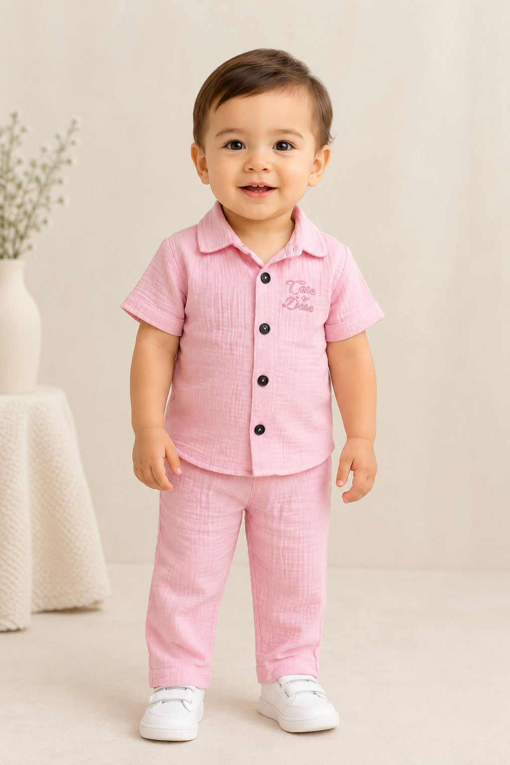 Handsome blush muslin co-ords