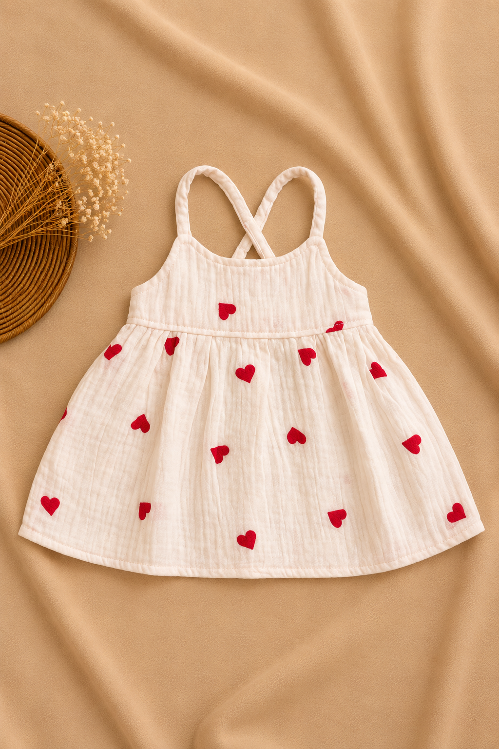 Scarlet heart muslin frock