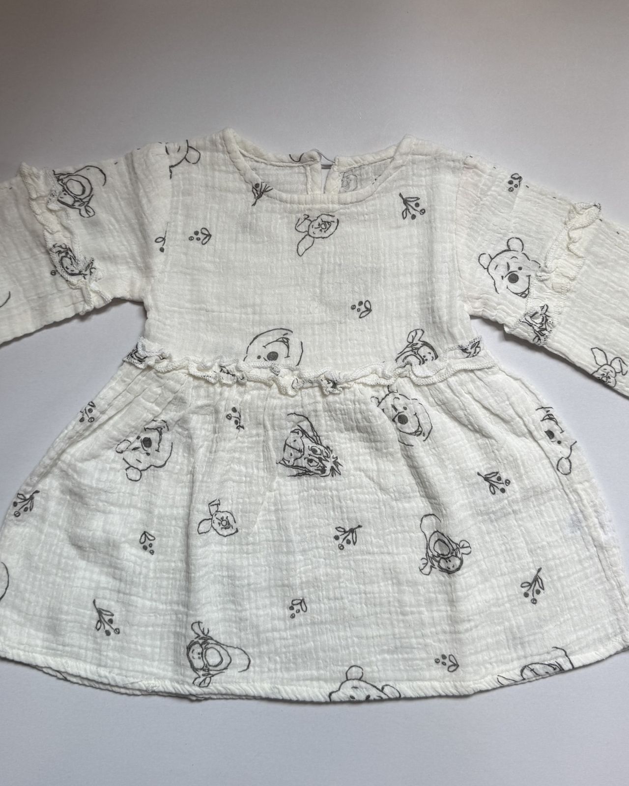 Winnie white long sleeve muslin frock