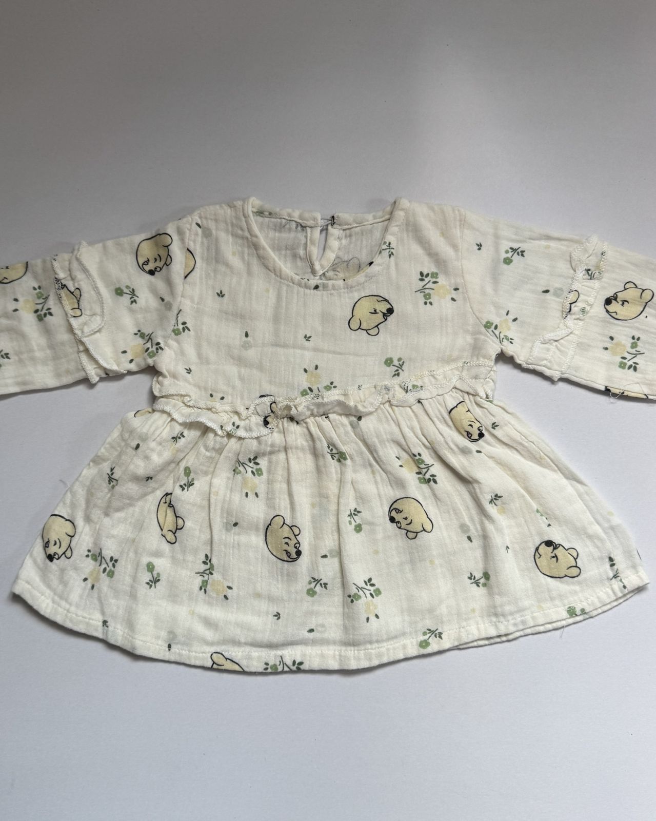 Off white Winnie long sleeve muslin frock