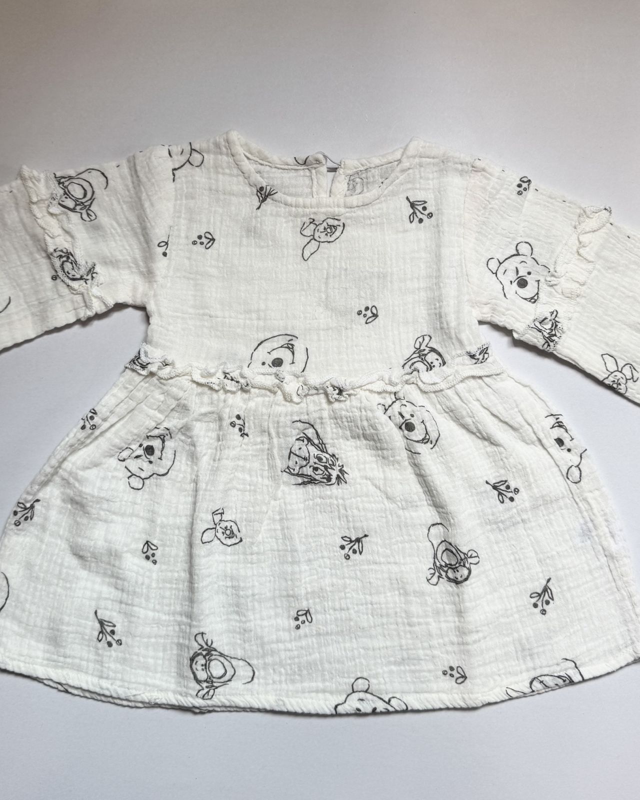 Winnie white long sleeve muslin frock