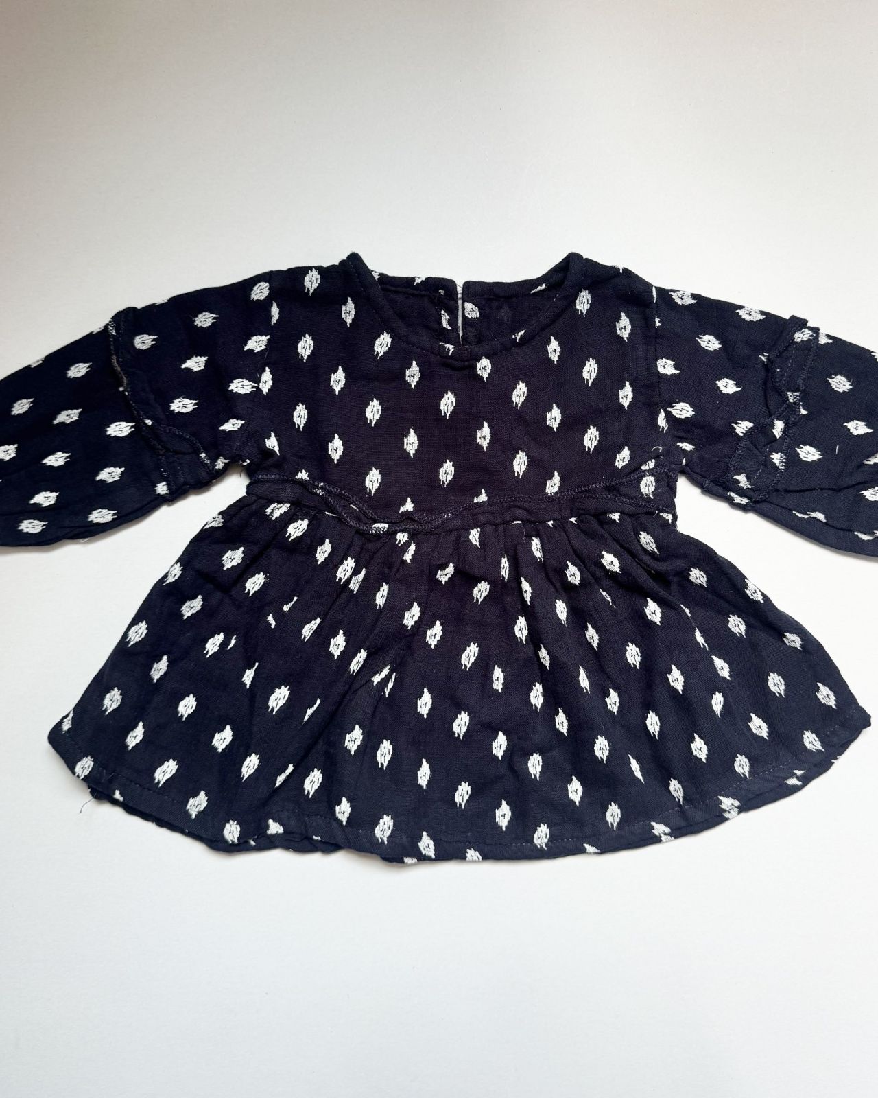 Raven long sleeve muslin frock