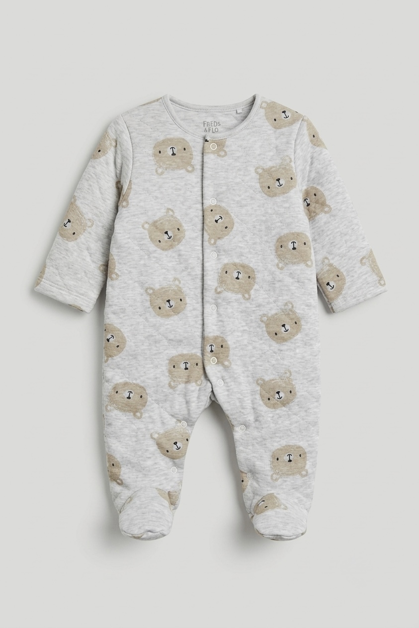 Cuddle bear padded sleepsuit
