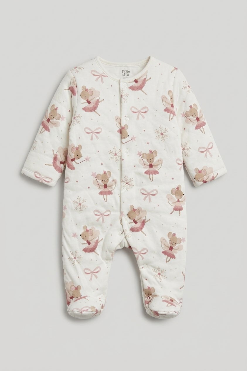 Enchanted ballerina mouse padded sleepsuit
