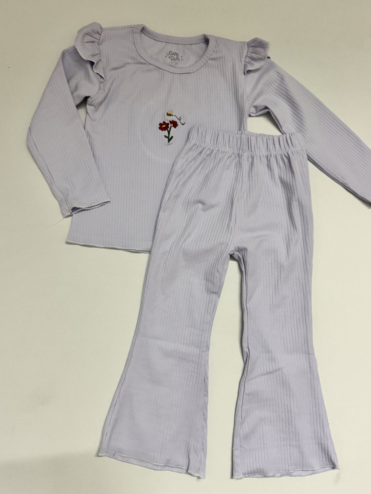 Pastel purple embroidered co-ord