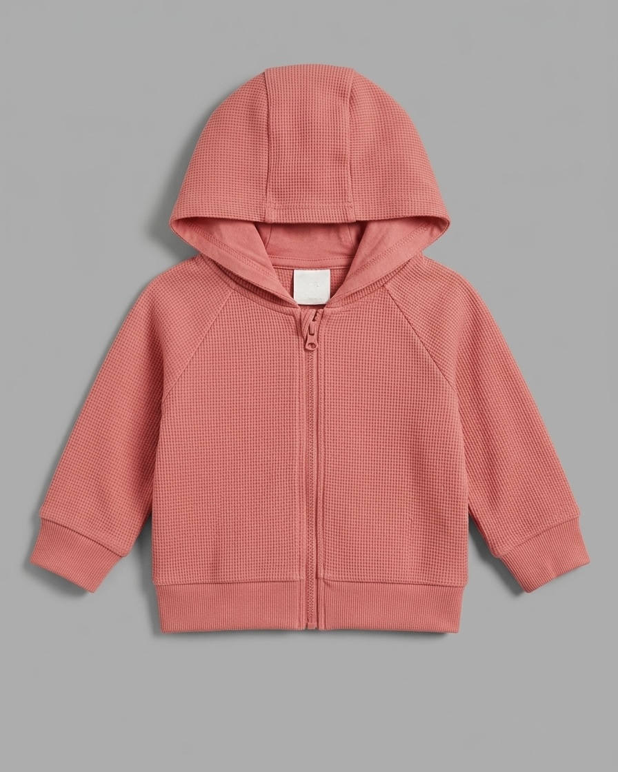 Pastel orange zipper hoodie
