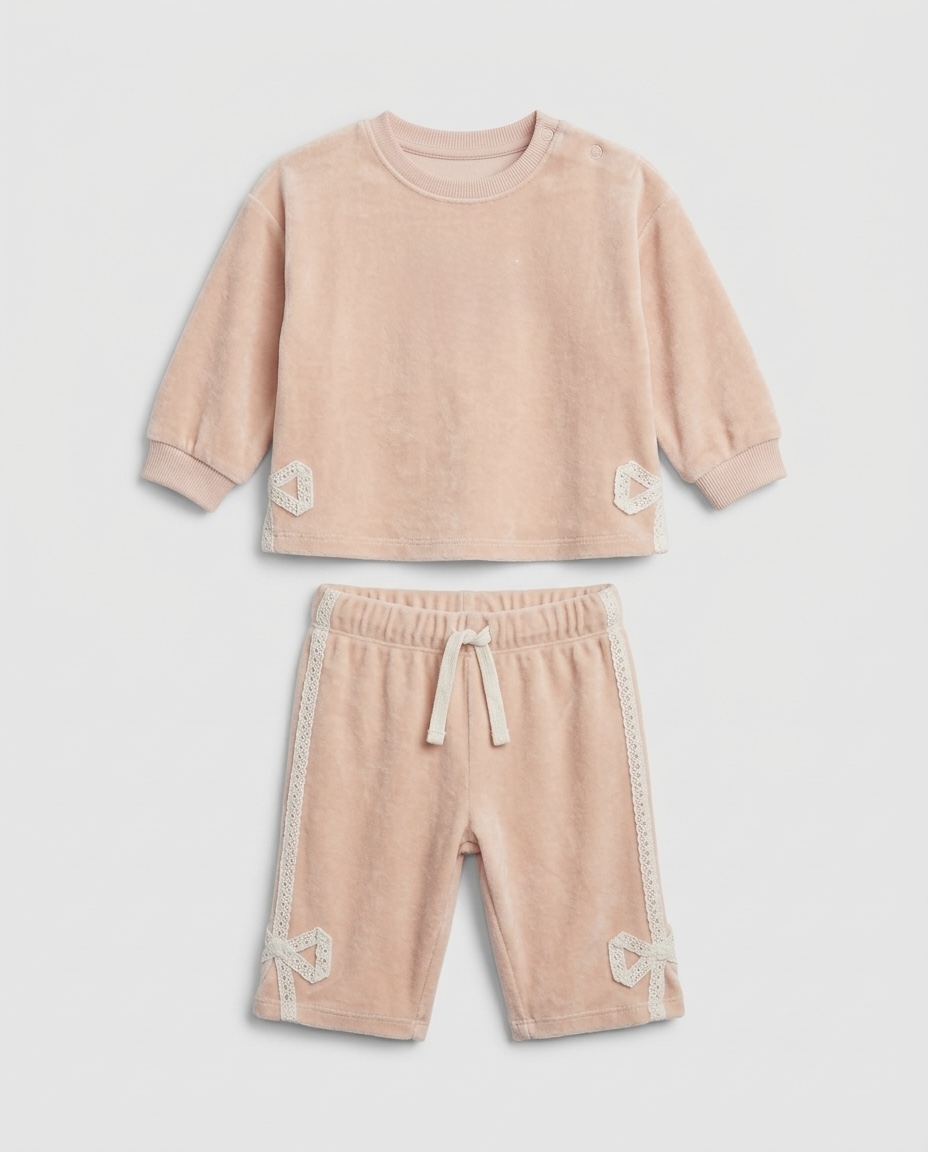 Velour bow co-ord