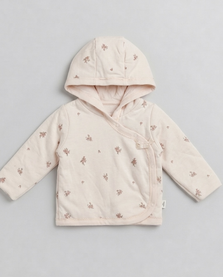 Quilted floral hoodie