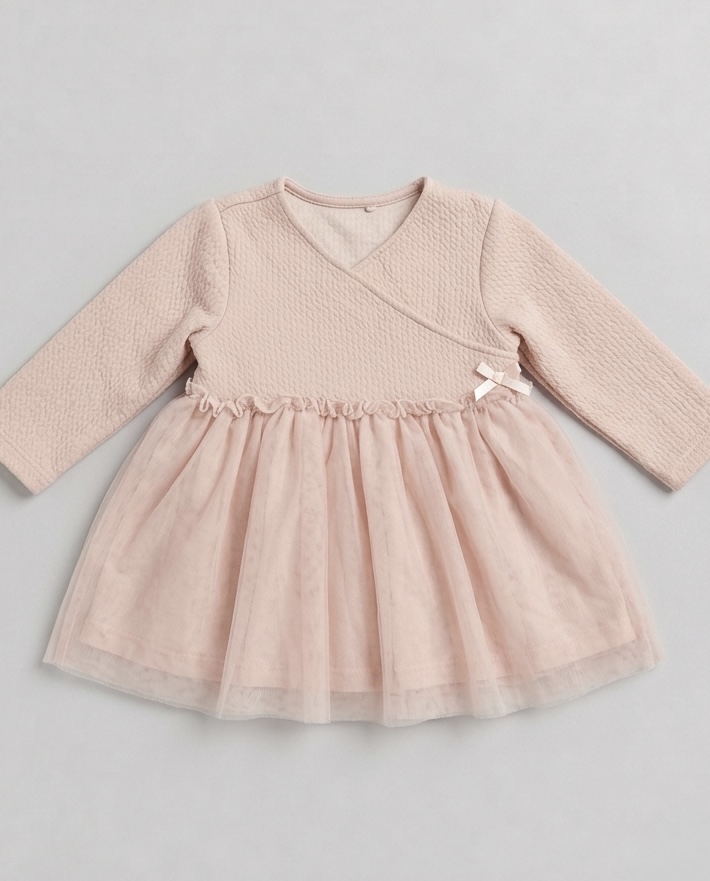 Pink mesh frill bottom frock