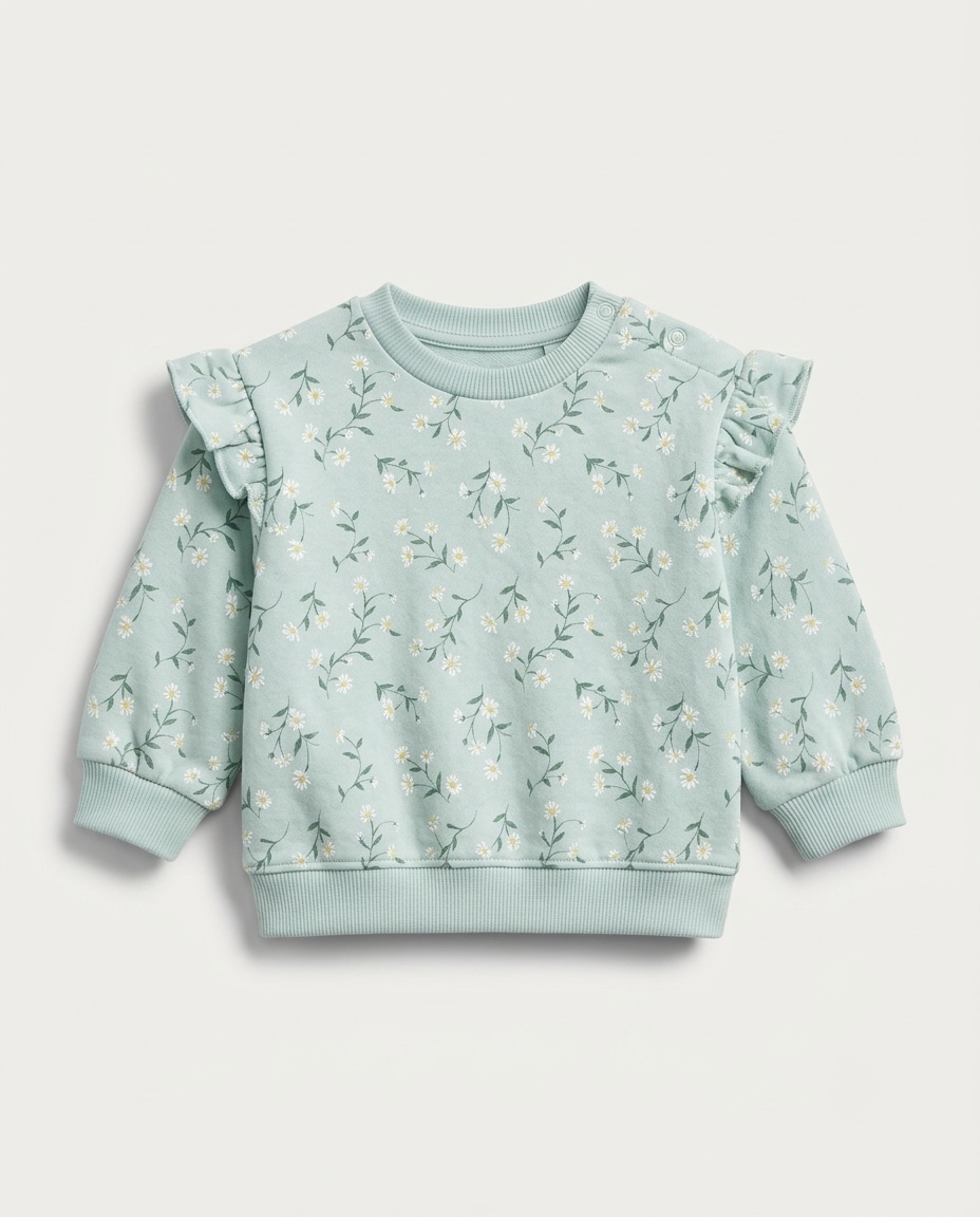 Pastel blue floral sweatshirt