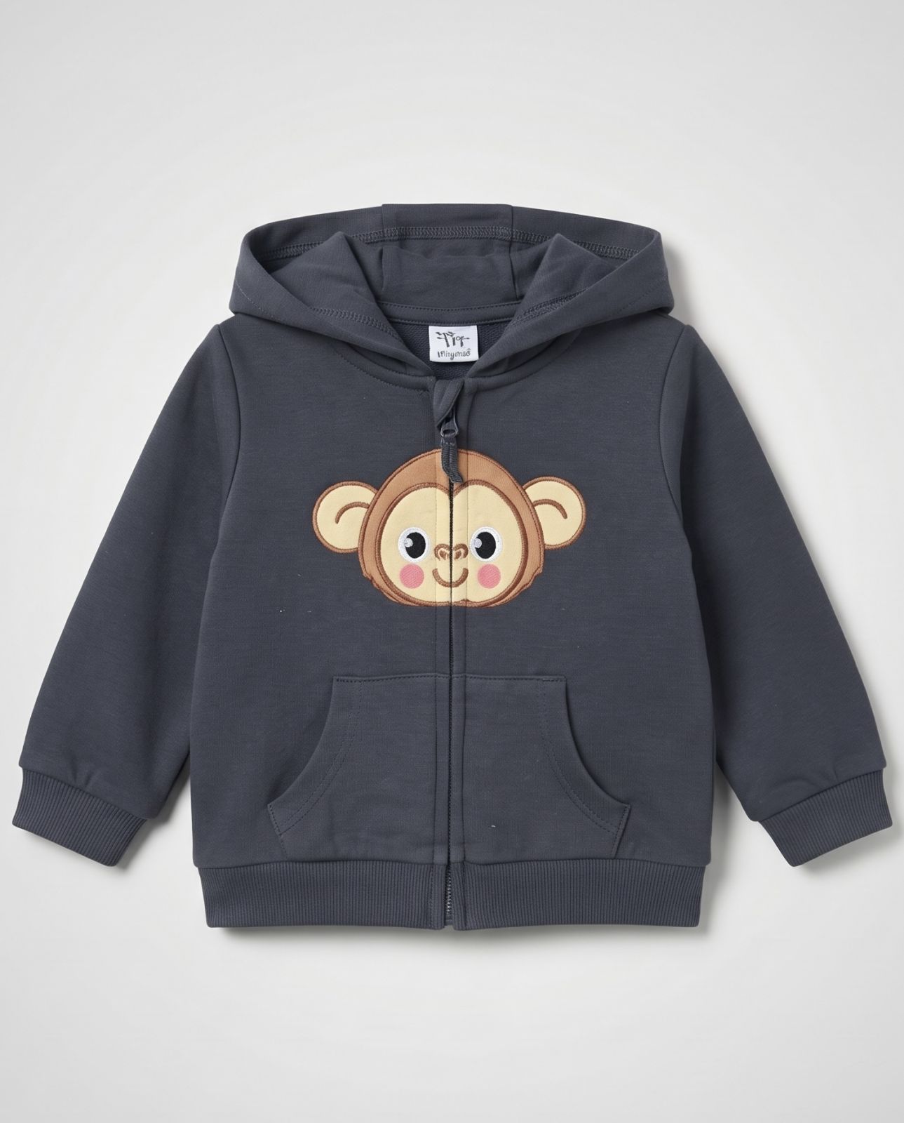 Monkey embroidered hoodie