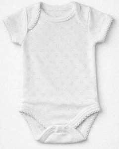 white half sleeve pointelle bodysuit
