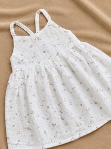 Stars n teddy muslin frock