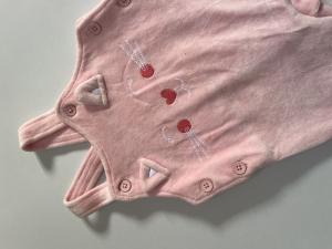 Pink velvet dungaree