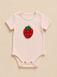 strawberry appliqué bodysuit