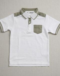Green textured polo