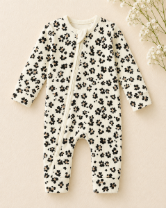 Cozy bloom ribbed romper