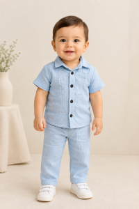 Powder blue muslin co-ord