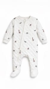 Safari quilted sleepsuit