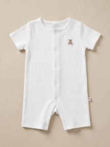 Teddy ribbed half romper