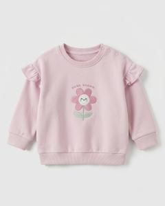 Flower appliqué sweatshirt