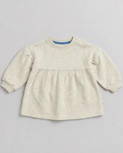 White loopknit fleece frock