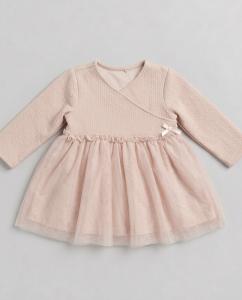Pink mesh frill bottom frock
