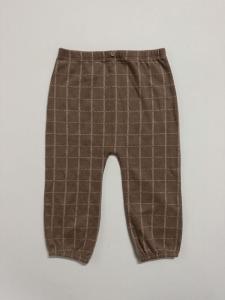 Brown checkered barrel pant
