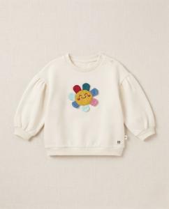 Colourful flower appliqué sweatshirt